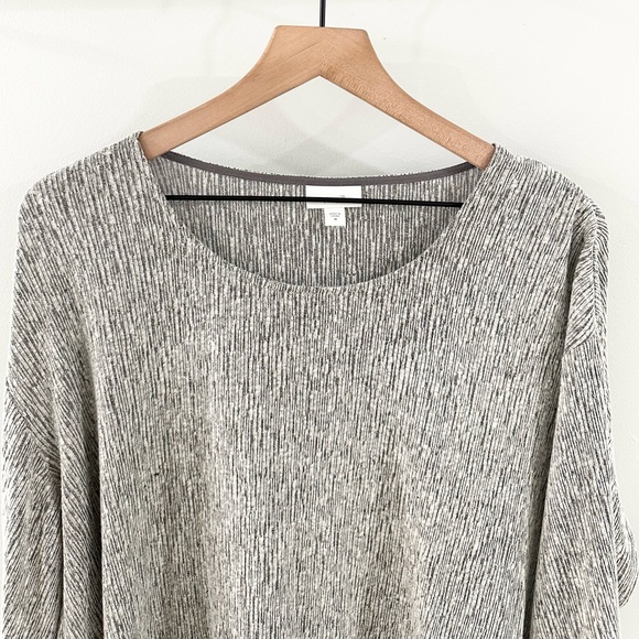 J. Jill Pure Jill Linen Blend Split Hem Tunic Gray Size Medium - Picture 2 of 5